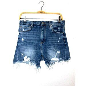 Risen Los Angeles High-Rise Distressed Denim Shorts Size L